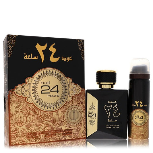 Ard Al Zaafaran Oud 24 Hours Eau De Parfum Spray + 1.7oz Perfumed Spray (Unisex) By Al Zaafaran
