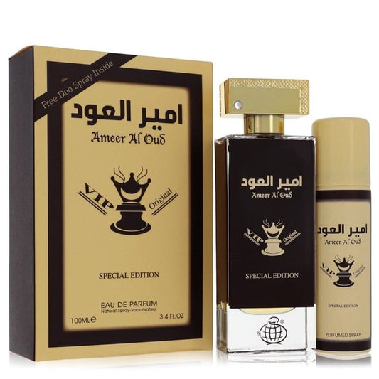 Ameer Al Oud Vip Original Special Edition 3.4 oz Eau De Parfum Spray + 1.7 oz Deodorant Spray By Fragrance World - Le Ravishe Beauty Mart