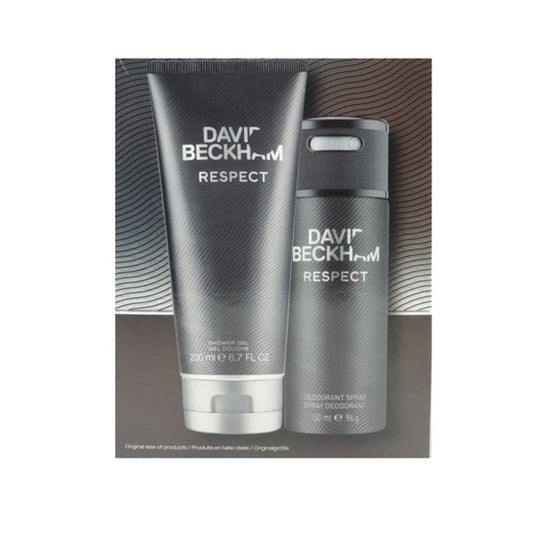 David Beckham Respect Gift Set: Shower Gel 6.7 oz + Deodorant Spray 2.5 oz - Le Ravishe Beauty Mart