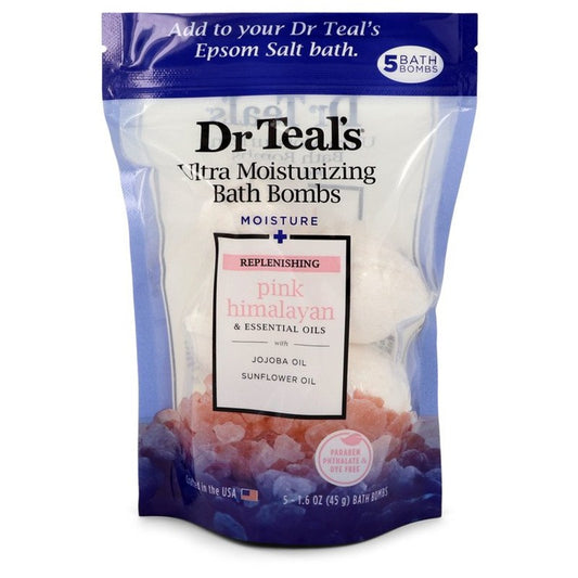 Dr Teal's Ultra Moisturizing Bath Bombs Five (5) 1.6 oz Moisture Replenishing Bath Bombs with Pink Himalayan, Essential Oils, Jojoba Oil, Sunflower Oil (Unisex) By Dr Teal's - Le Ravishe Beauty Mart